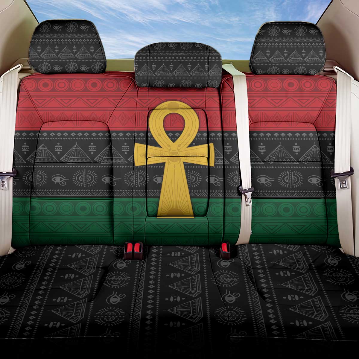 Pan African Ankh Back Car Seat Cover Egyptian Cross