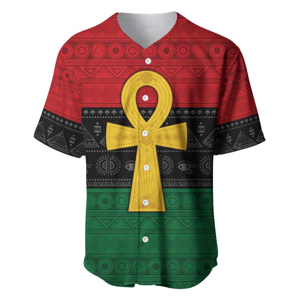 Pan African Ankh Baseball Jersey Egyptian Cross