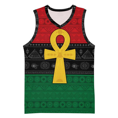 Pan African Ankh Basketball Jersey Egyptian Cross DT02