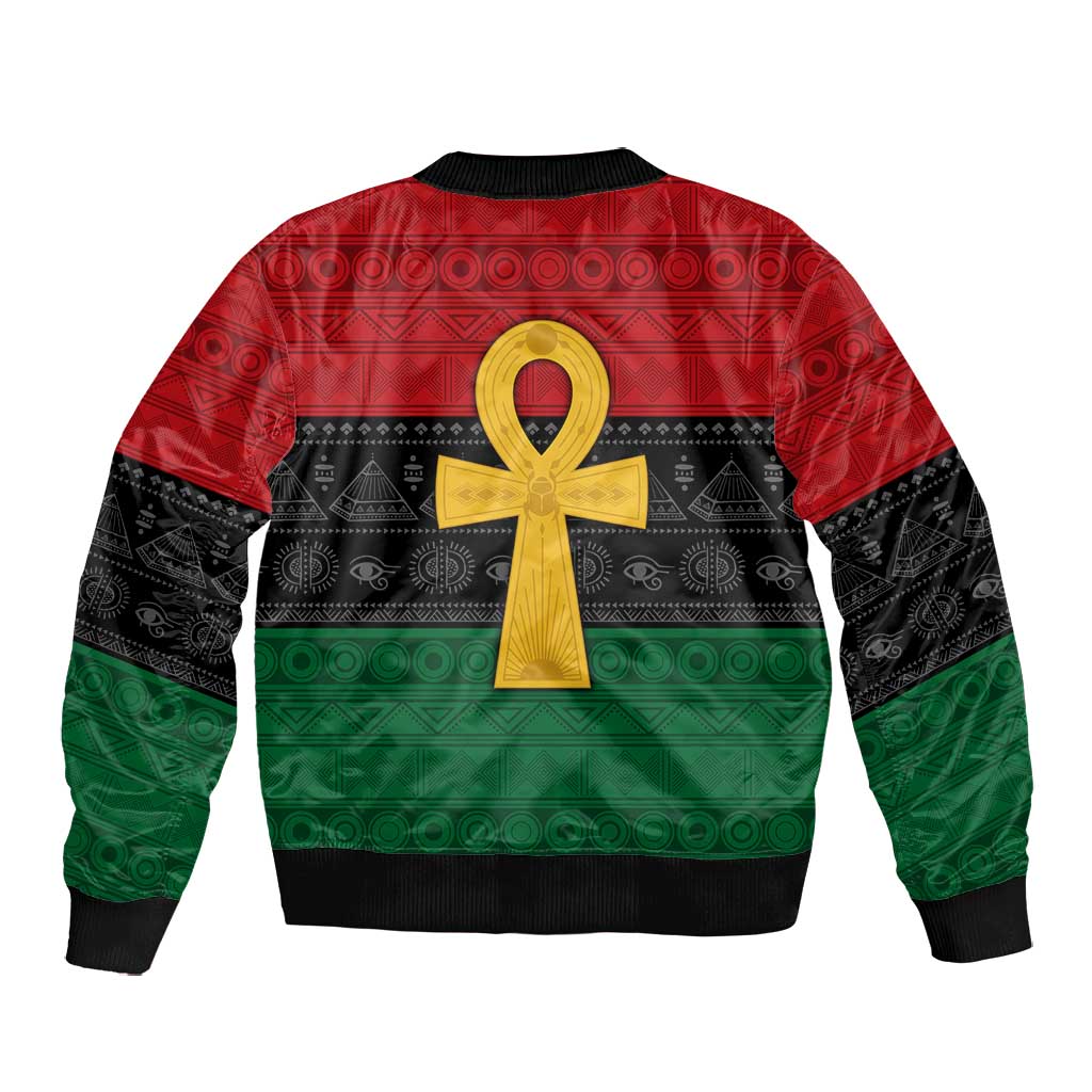 Pan African Ankh Bomber Jacket Egyptian Cross