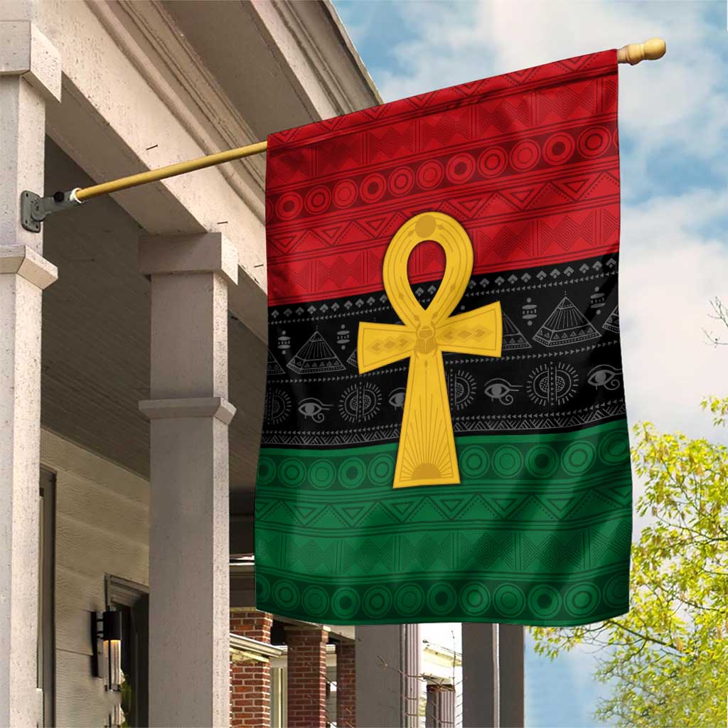 Pan African Ankh Garden Flag Egyptian Cross