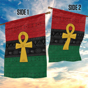 Pan African Ankh Garden Flag Egyptian Cross