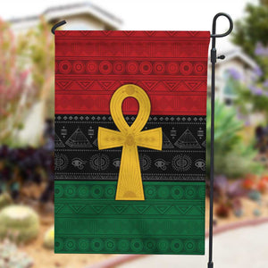 Pan African Ankh Garden Flag Egyptian Cross