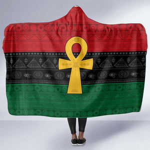 Pan African Ankh Hooded Blanket Egyptian Cross