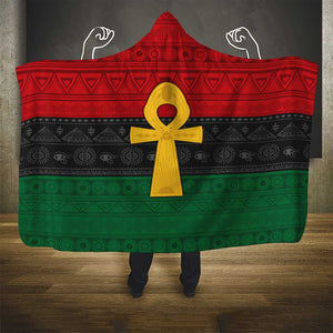 Pan African Ankh Hooded Blanket Egyptian Cross