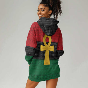 Pan African Ankh Hoodie Dress Egyptian Cross