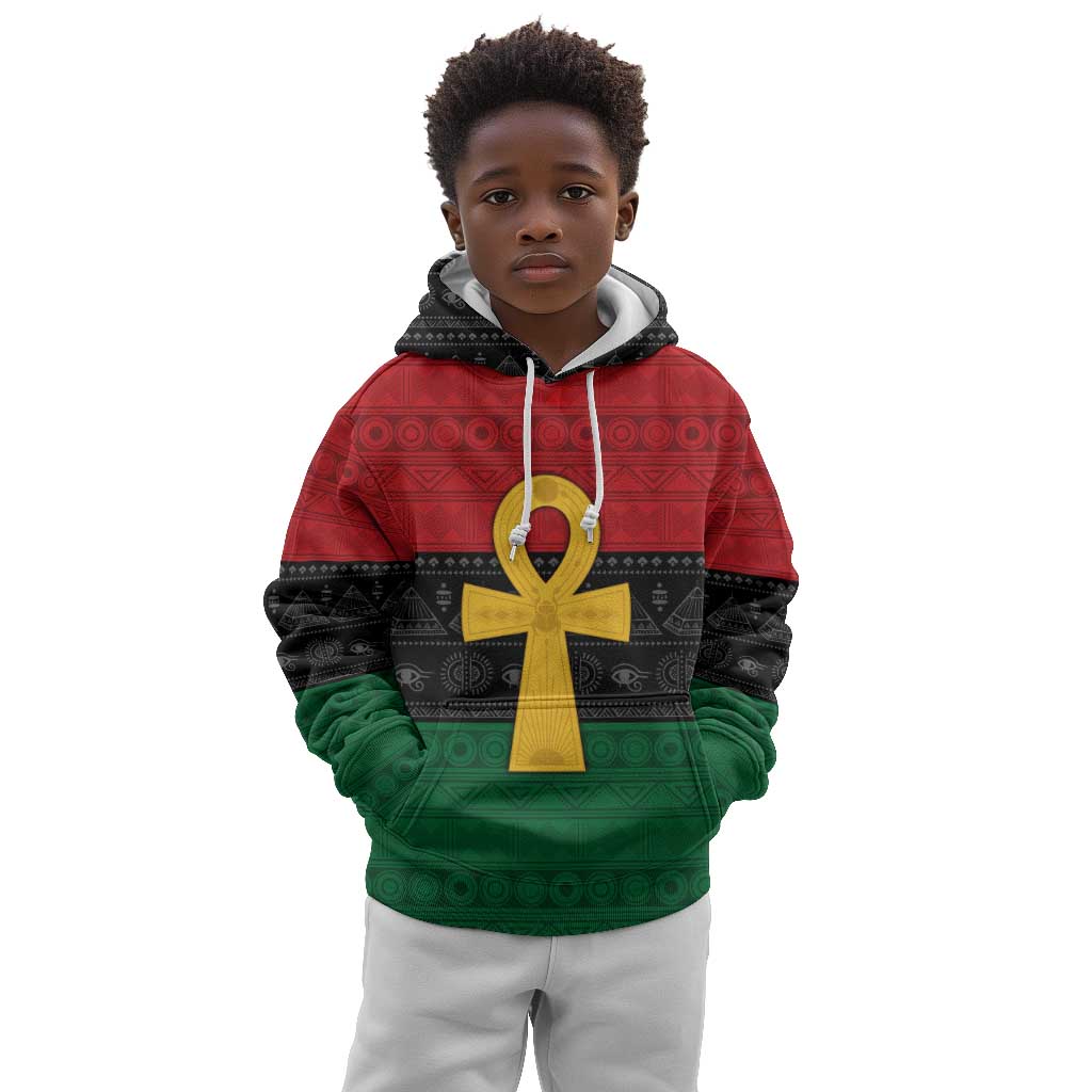 Pan African Ankh Kid Hoodie Egyptian Cross