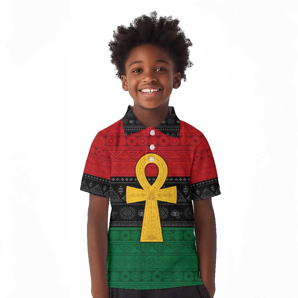 Pan African Ankh Kid Polo Shirt Egyptian Cross