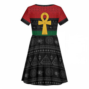 Pan African Ankh Kid Short Sleeve Dress Egyptian Cross