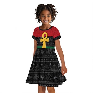 Pan African Ankh Kid Short Sleeve Dress Egyptian Cross