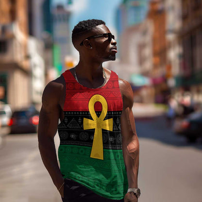 Pan African Ankh Men Tank Top Egyptian Cross