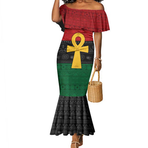 Pan African Ankh Mermaid Dress Egyptian Cross