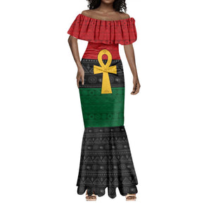 Pan African Ankh Mermaid Dress Egyptian Cross