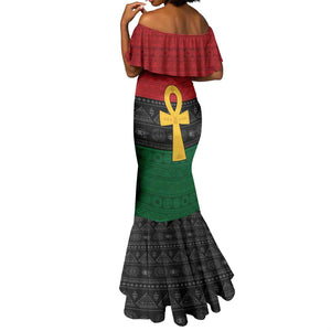 Pan African Ankh Mermaid Dress Egyptian Cross