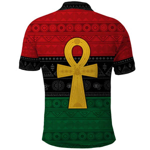 Pan African Ankh Polo Shirt Egyptian Cross