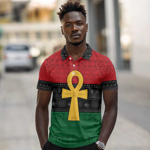 Pan African Ankh Polo Shirt Egyptian Cross