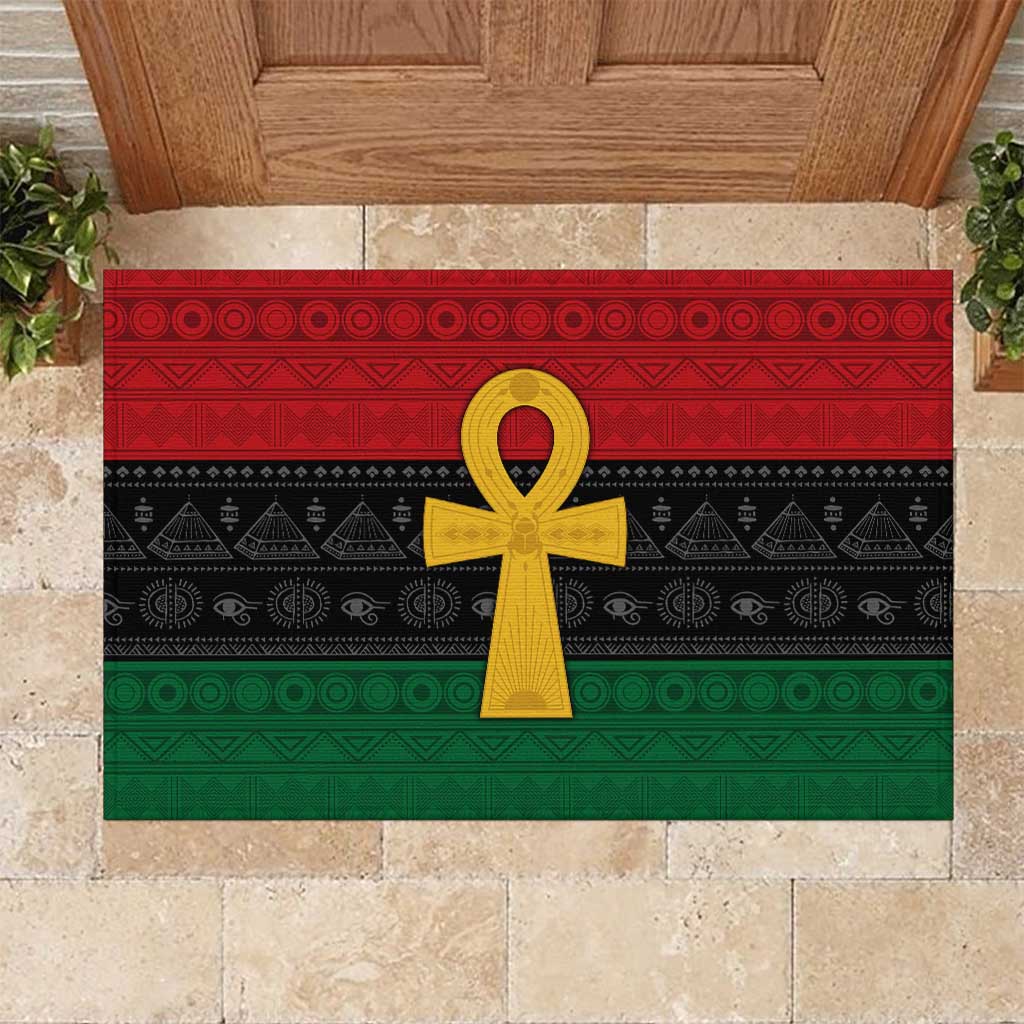 Pan African Ankh Rubber Doormat Egyptian Cross