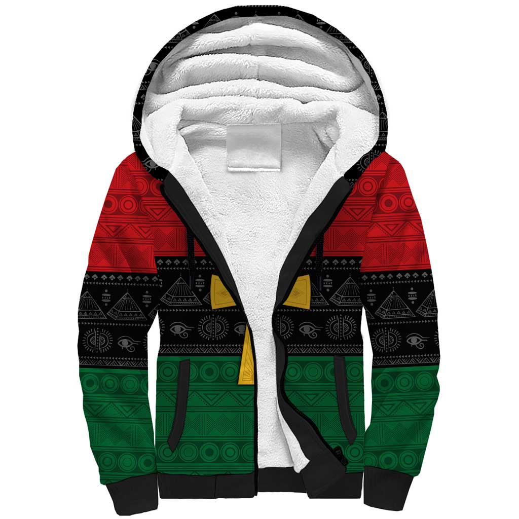 Pan African Ankh Sherpa Hoodie Egyptian Cross