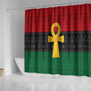 Pan African Ankh Shower Curtain Egyptian Cross