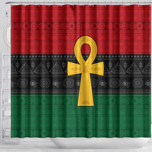 Pan African Ankh Shower Curtain Egyptian Cross