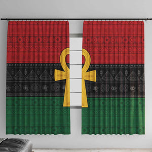 Pan African Ankh Window Curtain Egyptian Cross