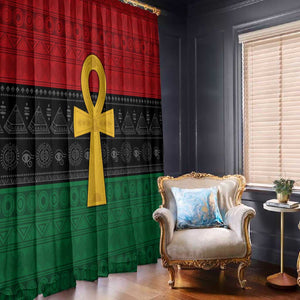 Pan African Ankh Window Curtain Egyptian Cross