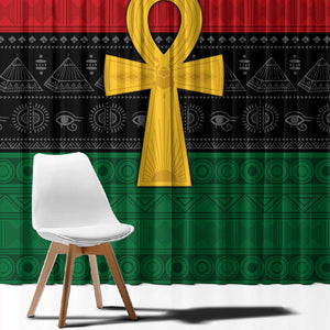 Pan African Ankh Window Curtain Egyptian Cross