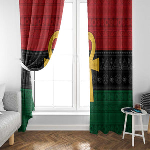 Pan African Ankh Window Curtain Egyptian Cross