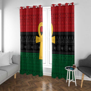 Pan African Ankh Window Curtain Egyptian Cross