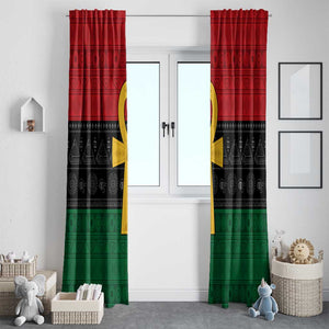 Pan African Ankh Window Curtain Egyptian Cross