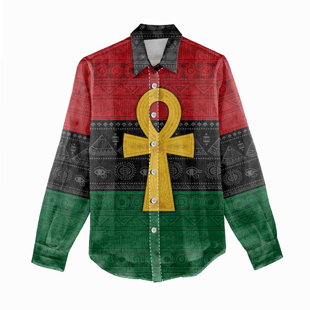 Pan African Ankh Women Casual Shirt Egyptian Cross DT02