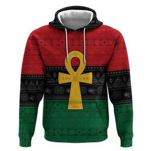 Pan African Ankh Zip Hoodie Egyptian Cross