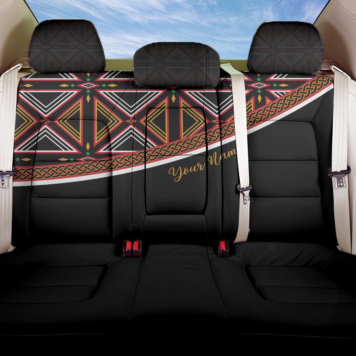 Personalized Bamenda African Back Car Seat Cover Atoghu Cameroon Print