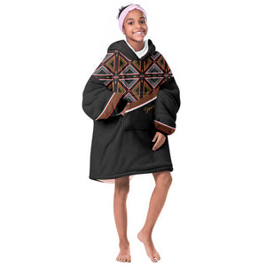 Personalized Bamenda African KId Wearable Blanket Hoodie Atoghu Cameroon Print