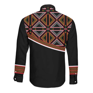 Personalized Bamenda African Long Sleeve Button Shirt Atoghu Cameroon Print