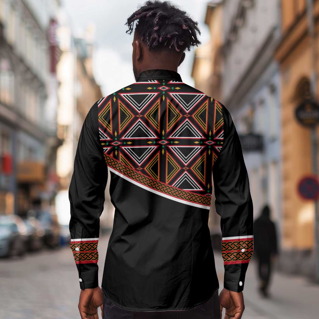 Personalized Bamenda African Long Sleeve Button Shirt Atoghu Cameroon Print