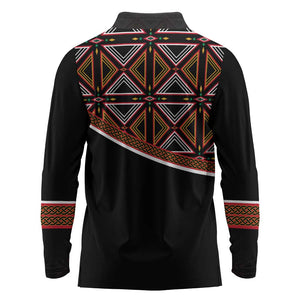 Personalized Bamenda African Long Sleeve Polo Shirt Atoghu Cameroon Print