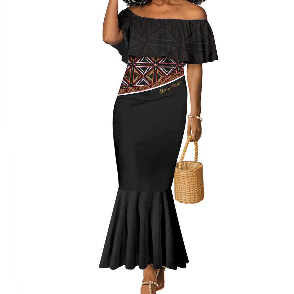 Personalized Bamenda African Mermaid Dress Atoghu Cameroon Print