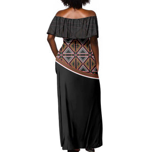 Personalized Bamenda African Off Shoulder Maxi Dress Atoghu Cameroon Print