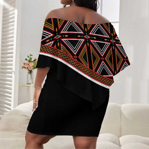 Personalized Bamenda African Off Shoulder Short Dress Atoghu Cameroon Print