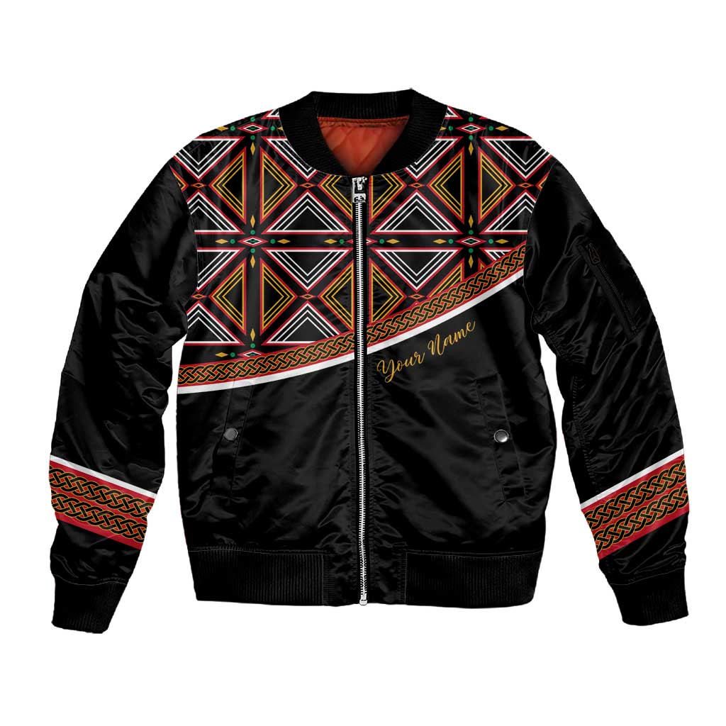 Personalized Bamenda African Sleeve Zip Bomber Jacket Atoghu Cameroon Print