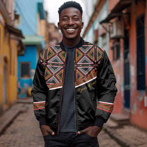 Personalized Bamenda African Sleeve Zip Bomber Jacket Atoghu Cameroon Print