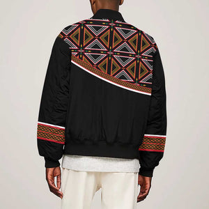 Personalized Bamenda African Sleeve Zip Bomber Jacket Atoghu Cameroon Print