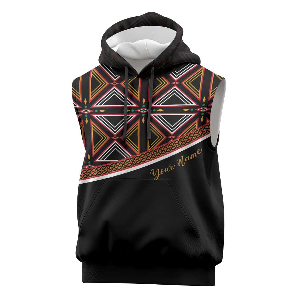 Personalized Bamenda African Sleeveless Hoodie Atoghu Cameroon Print - African Pride