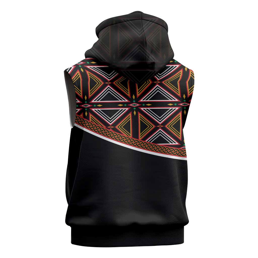 Personalized Bamenda African Sleeveless Hoodie Atoghu Cameroon Print - African Pride