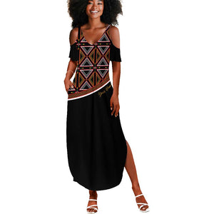 Personalized Bamenda African Summer Maxi Dress Atoghu Cameroon Print