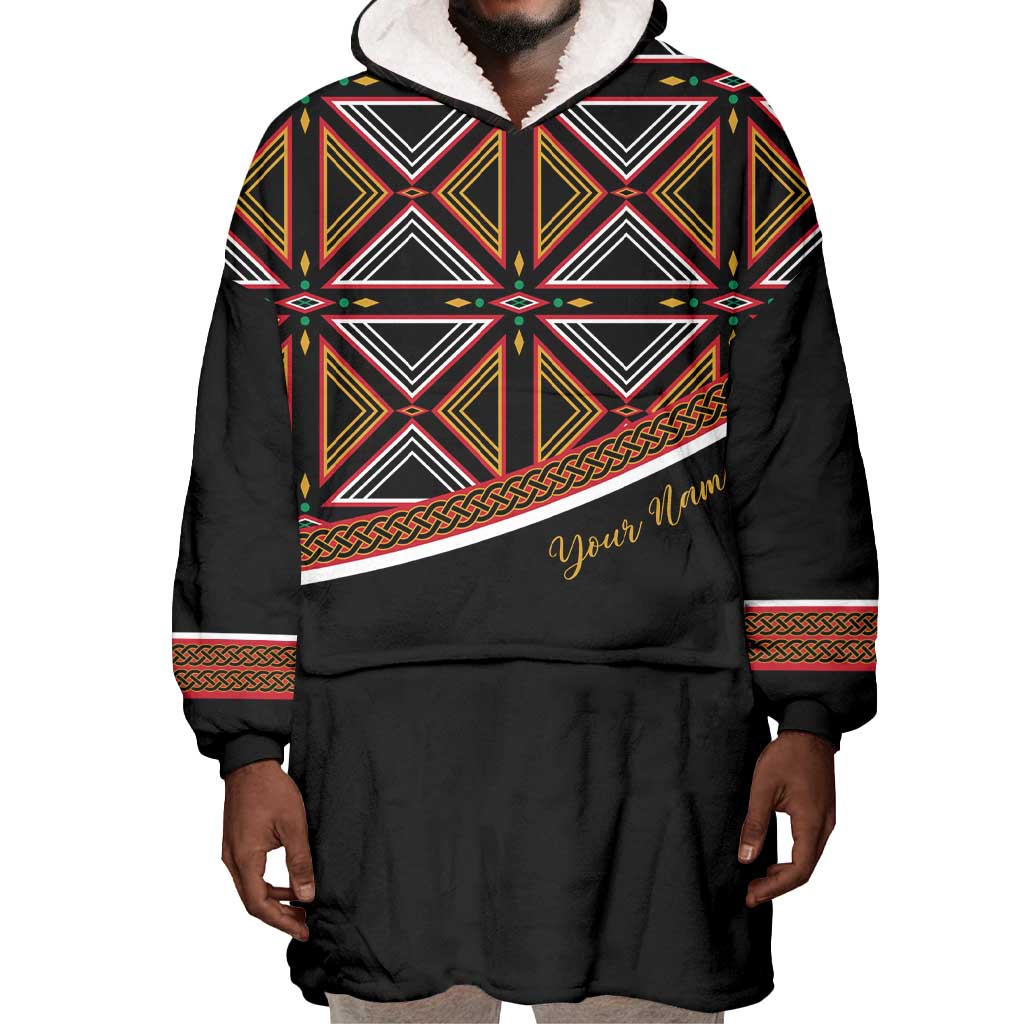 Personalized Bamenda African Wearable Blanket Hoodie Atoghu Cameroon Print