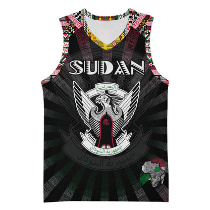 Personalized Sudan Roots Basketball Jersey African Pride in Fingerprint and Tribal Colors DT02