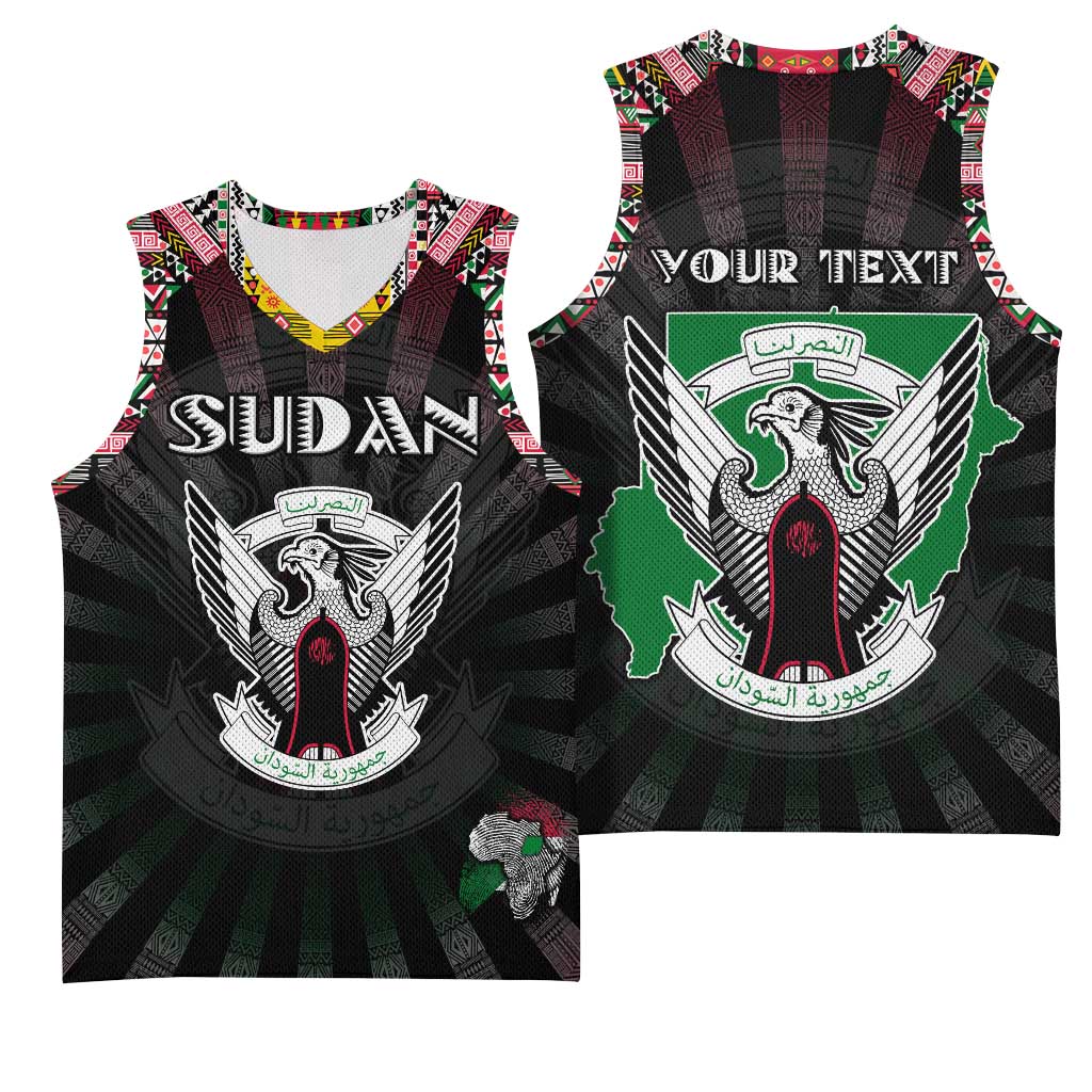 Personalized Sudan Roots Basketball Jersey African Pride in Fingerprint and Tribal Colors DT02