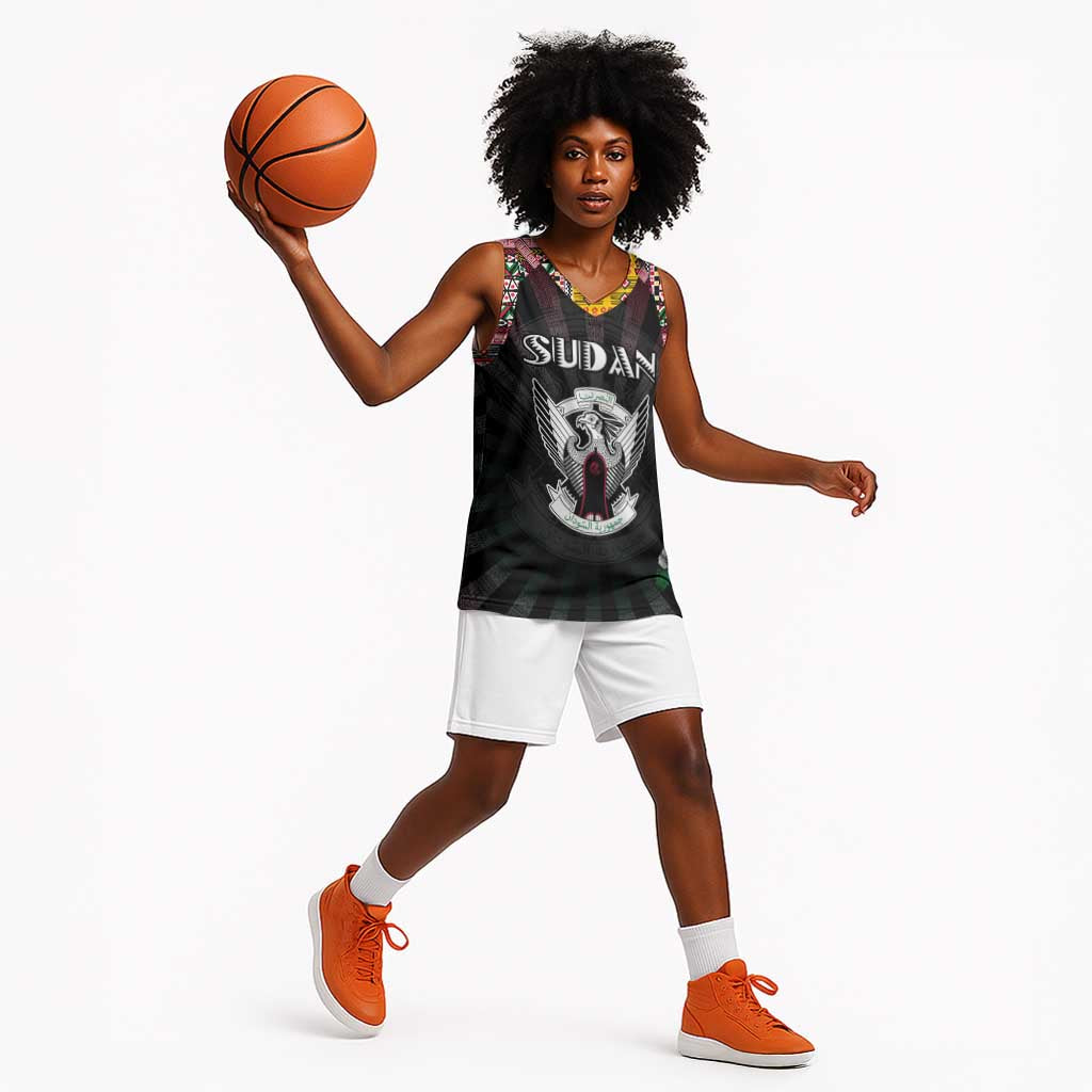Personalized Sudan Roots Basketball Jersey African Pride in Fingerprint and Tribal Colors DT02